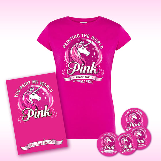 Image of Pink Starter Pack - Ladies (Tee, stickers, valentine's card)