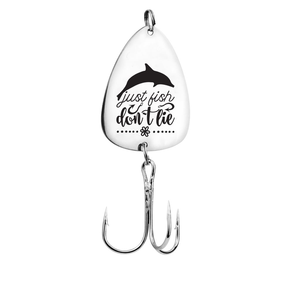 Image of Just Fish, Don’t Lie Engraved Metal Fish Hook – Funny Gift for Anglers
