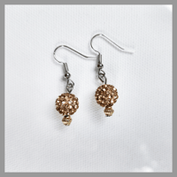 Image 3 of Coral Heart Bracelet/Coral Shimmer Earrings/Coral Ballroom Earrings for Kids Teens Girls 