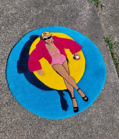 Image of You Need To Calm Down Swiftie inspired eras tour Lover hand tufted decorative round rug Taylor