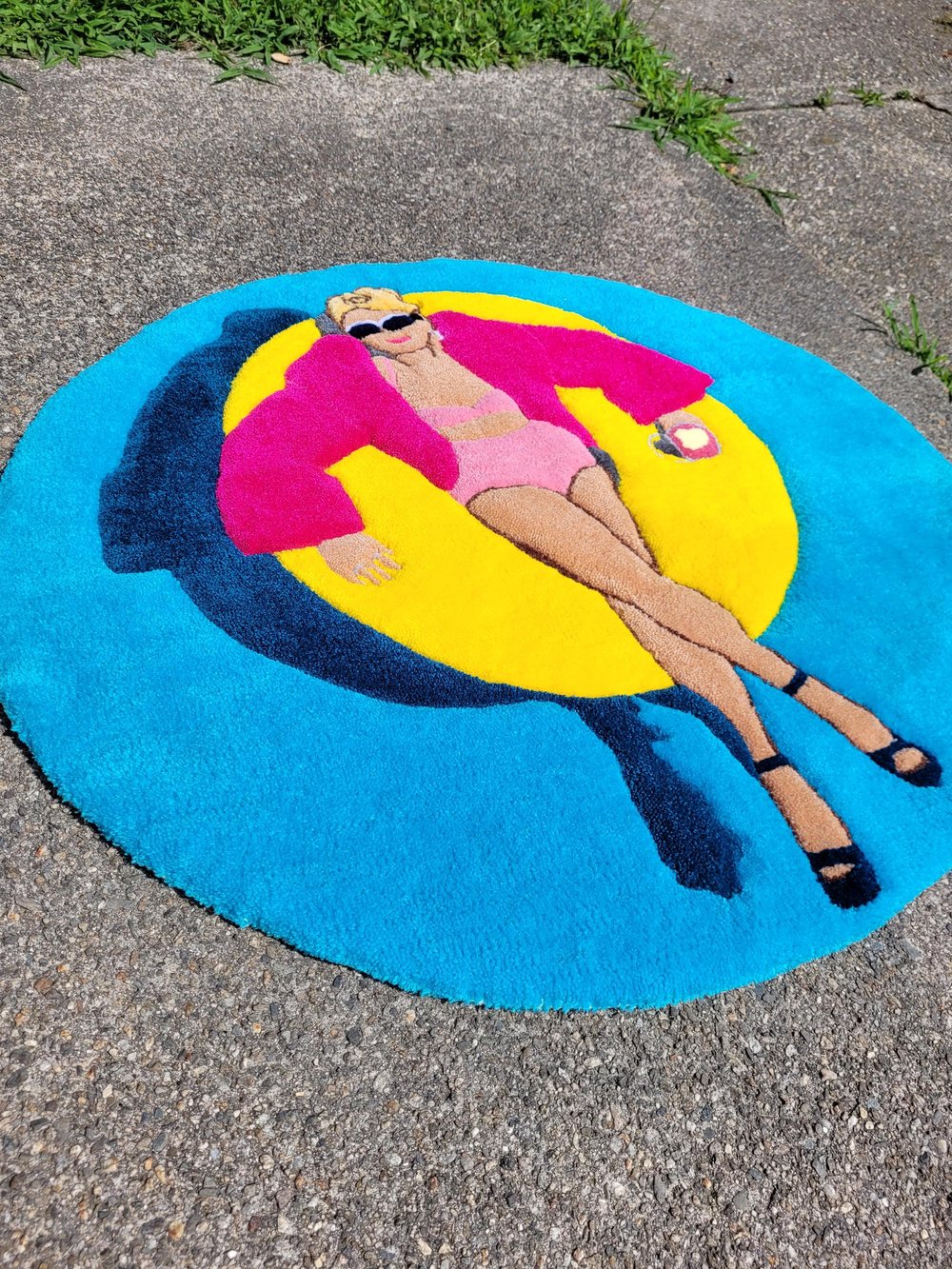 Image of You Need To Calm Down Swiftie inspired eras tour Lover hand tufted decorative round rug Taylor