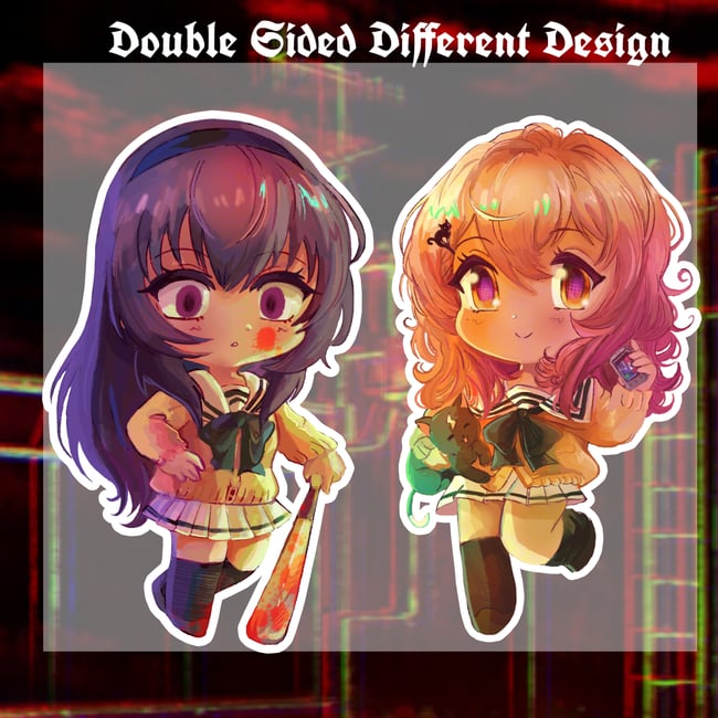 You and Me and Her 3.5” Glitter Epoxy Charms || Double Sided Different Design