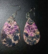 Purple and black earrings