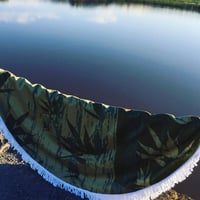 Image 2 of Bamboo Zen Round Beach Towel - Khaki, Sand Free, Microfiber, Eco-Friendly