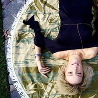 Image 1 of Bamboo Zen Round Beach Towel - Khaki, Sand Free, Microfiber, Eco-Friendly