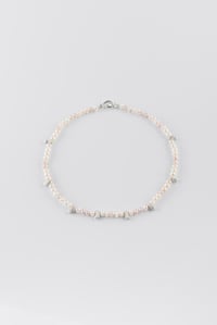 Image 1 of hortus necklace with white and salmon and lavendar colored pearls