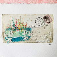 Image 2 of Art - original antique UK 1884 envelope - hand embroidered