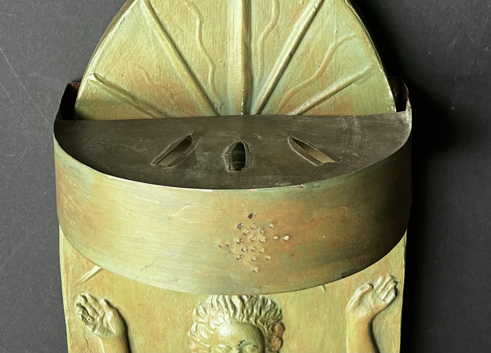 Image of Swedish Grace Wall Light of Plaster & Copper, Early 20th Century