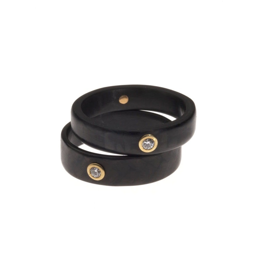 Diana Hall Jewelry — Carbon Fiber Ring with Diamond