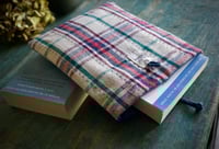 Image 1 of Handwoven Fabric Book Sleeve – Vintage Cotton, Book Pouch with Back Pocket