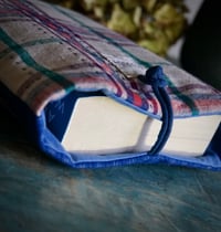 Image 5 of Handwoven Fabric Book Sleeve – Vintage Cotton, Book Pouch with Back Pocket