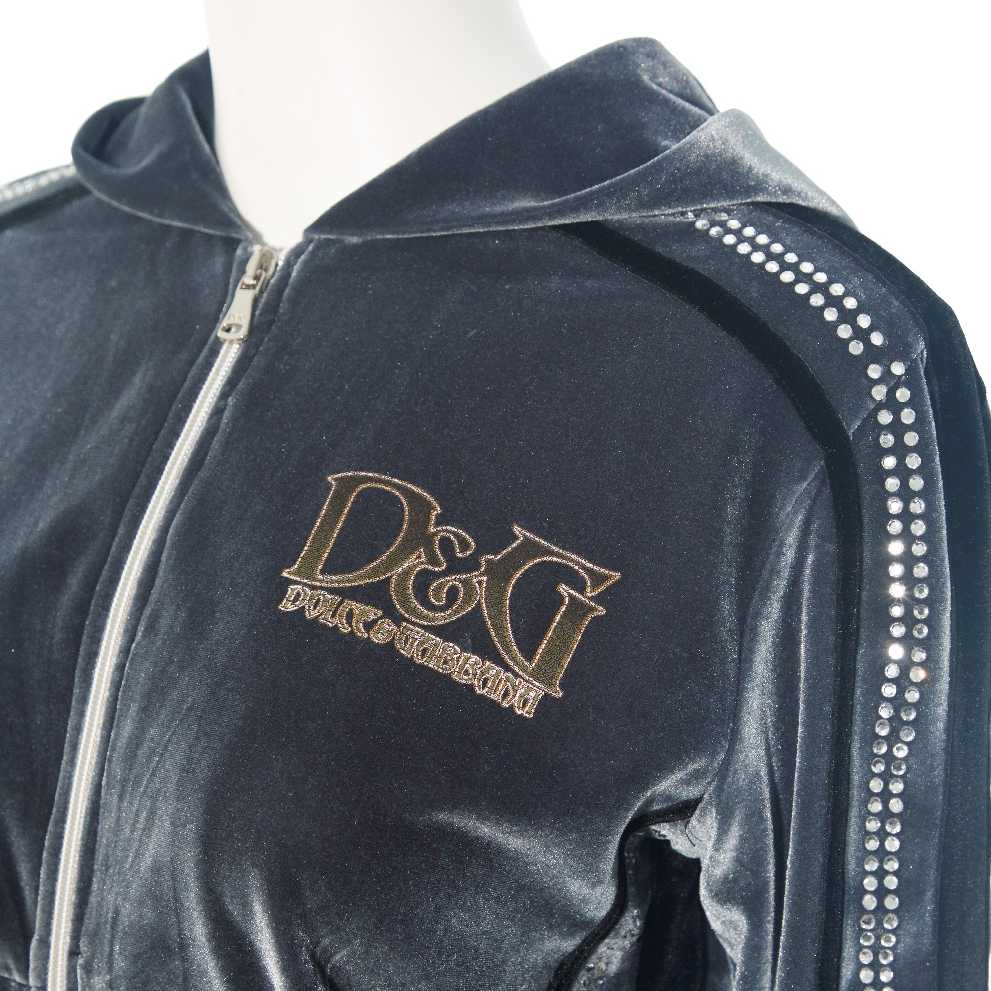 Image of Dolce & Gabbana Grey Velour Track Jacket 