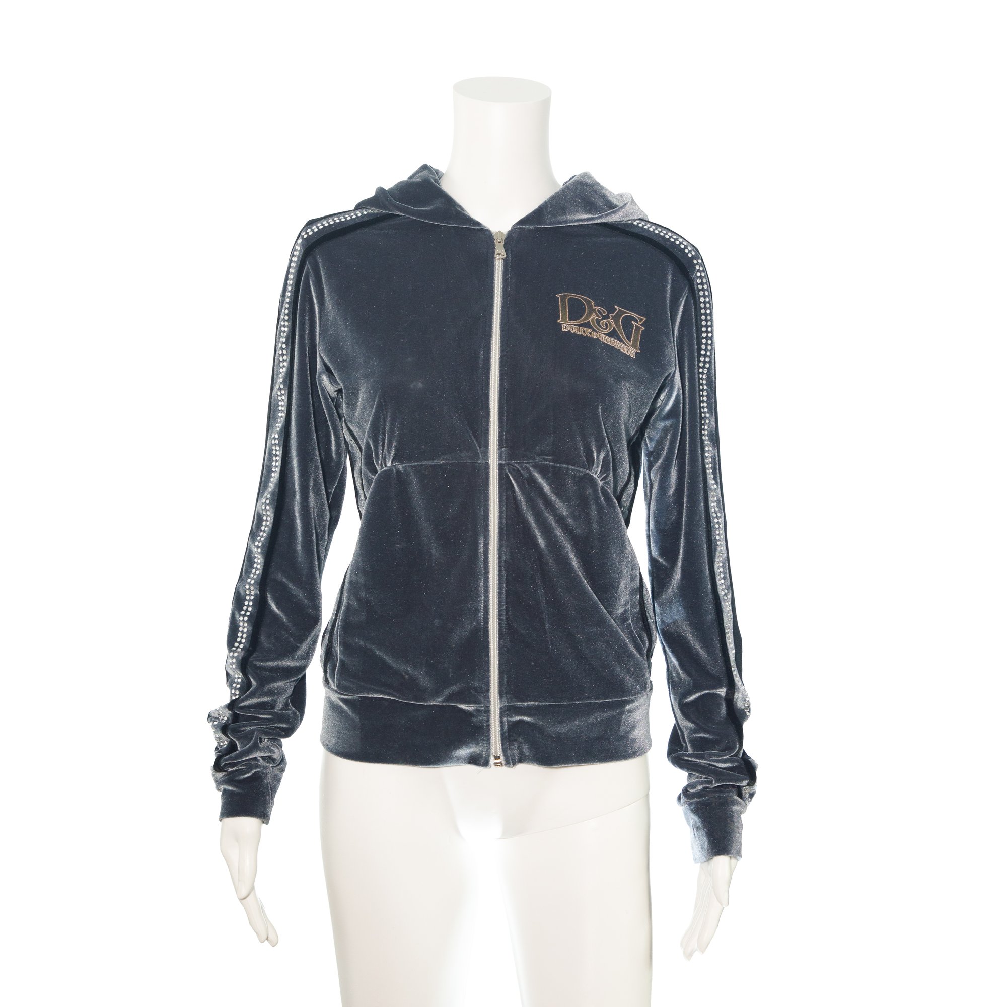 Image of Dolce & Gabbana Grey Velour Track Jacket 