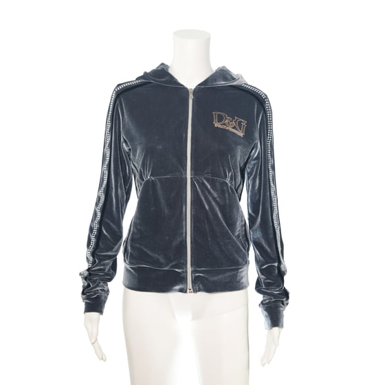 Image of Dolce & Gabbana Grey Velour Track Jacket 