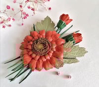 Image 2 of Brooch Gerbera orange