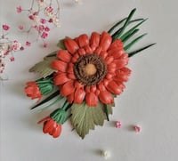 Image 1 of Brooch Gerbera orange