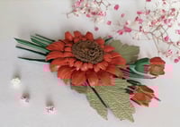 Image 3 of Brooch Gerbera orange