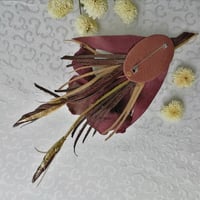 Image 3 of Brooch-flower Iris bordeaux.