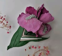 Image 1 of Iris large lilac brooch