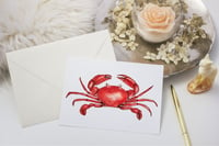 Image 1 of Greeting Card Crab Watercolor