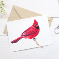 Greeting Card Cardinal Watercolor