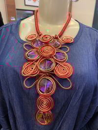 Image 1 of The Red/Gold Coil Statement Piece