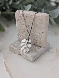Image 2 of Mini Monstera Leaf Necklace