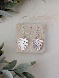 Image 2 of Monstera Leaf Dangly Earrings
