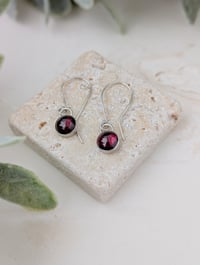 Image 1 of Garnet Dangly Earrings