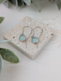 Image 1 of Aqua Chalcedony Dangly Earrings