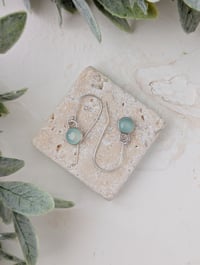 Image 2 of Aqua Chalcedony Dangly Earrings