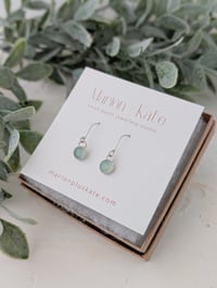 Image 3 of Aqua Chalcedony Dangly Earrings