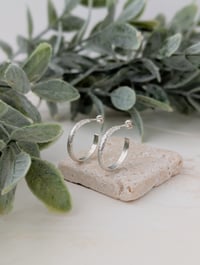 Image 4 of Crater Textured Hoop Earrings