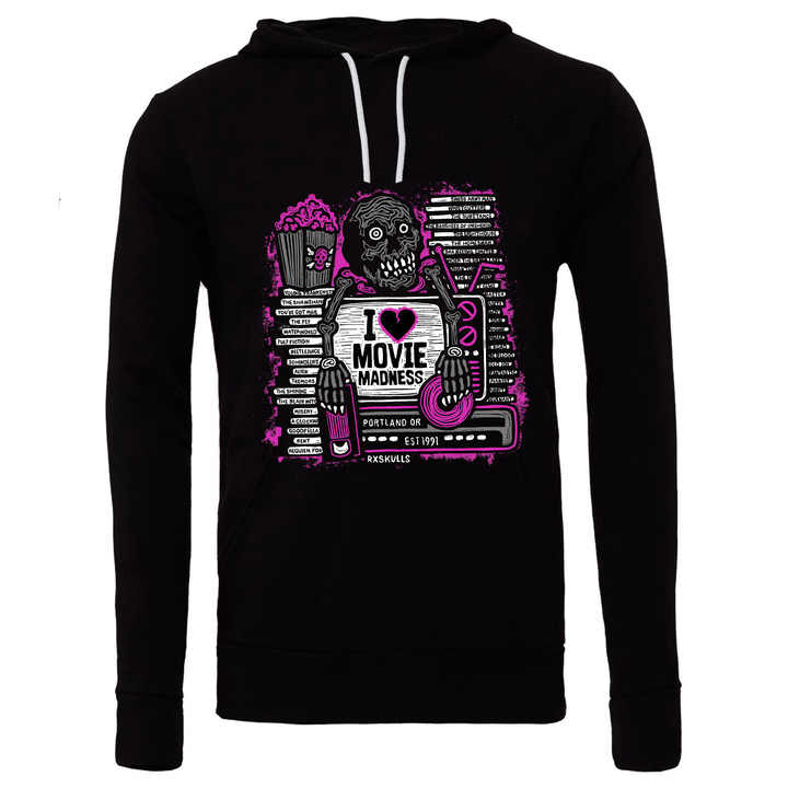 Image of Rx Skulls x Movie Madness Pullover Hoodie - Neon Pink