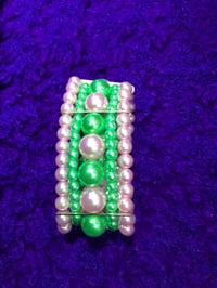5 Strand Pink ,White&Green Bracelet