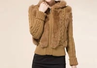 Image 1 of Rabbit Fur Hooded sweater