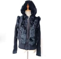 Image 3 of Rabbit Fur Hooded sweater