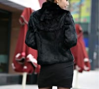 Image 2 of Midnight Fur Coat 100% Real Rabbit Fur Coat
