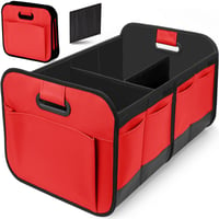 Image 1 of Foldable Car Trunk Organizer, Great for SUVs and Minivans - Red