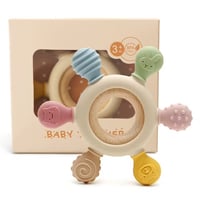 rubber + wood teether