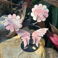 Image 2 of Pink Opal Butterfly w/ Flowers