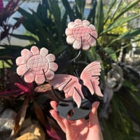 Image 3 of Pink Opal Butterfly w/ Flowers