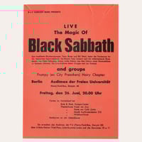 Image 1 of BLACK SABBATH 26 JUNE 1970 Concert Poster - A2