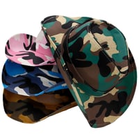 Image 2 of Camo Hard Shell Paper Straw Cowboy Hat -