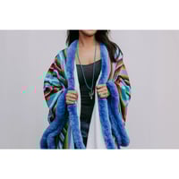 Image 2 of Fur Trim Poncho - Serape