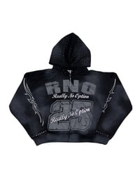 Image 1 of "BLACK SIGILISM RHINESTONE" HOODIE