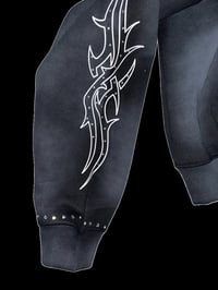 Image 3 of "BLACK SIGILISM RHINESTONE" HOODIE