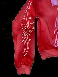 Image 3 of "RED SIGILISM RHINESTONE" HOODIE