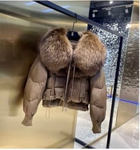 Image 2 of Goose Down Coat w/ Raccoon Collar