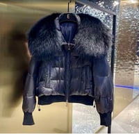 Image 4 of Goose Down Coat w/ Raccoon Collar